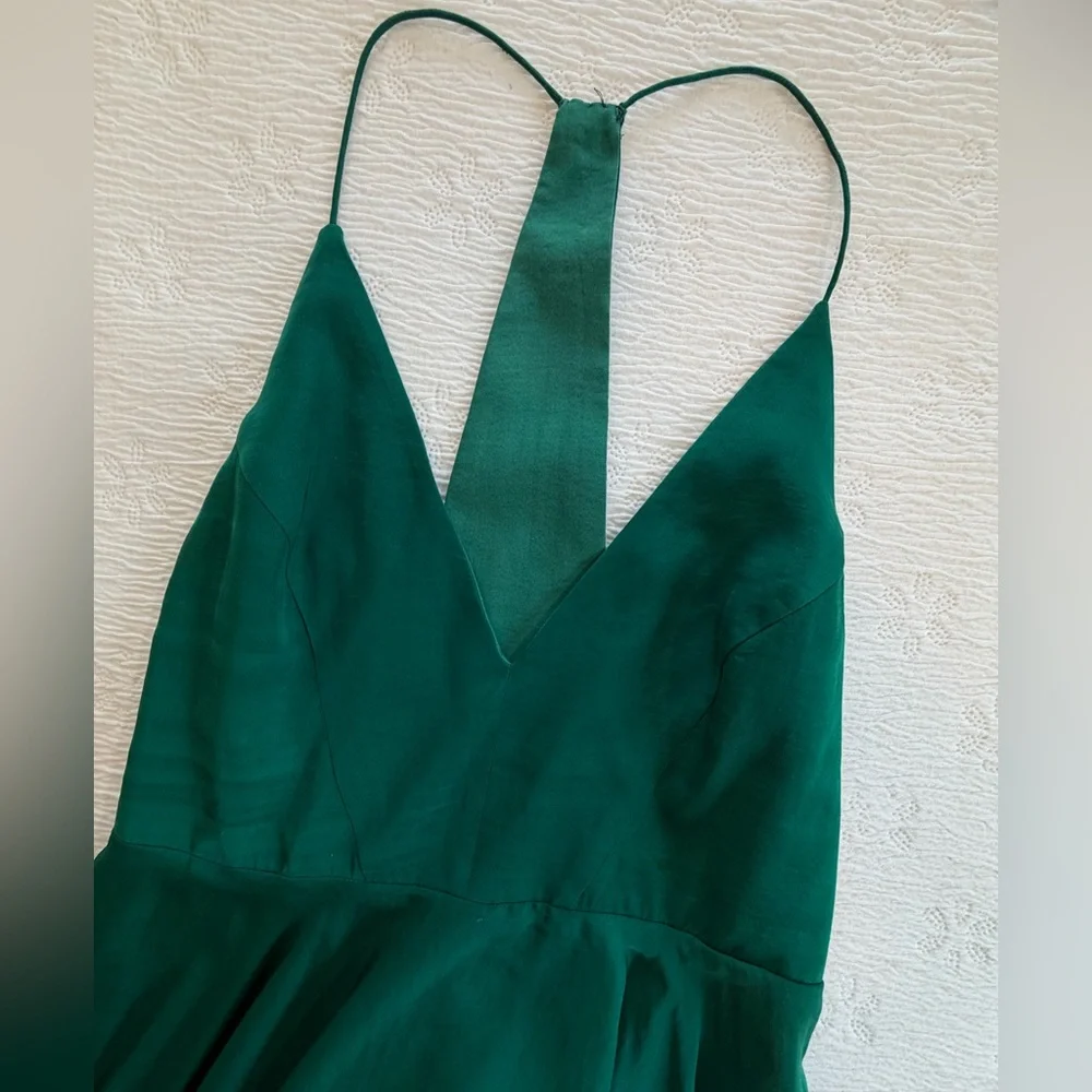 Kimchi Blue Formal Midi Dress emerald green size 8 sleeveless high low - Picture 6 of 15